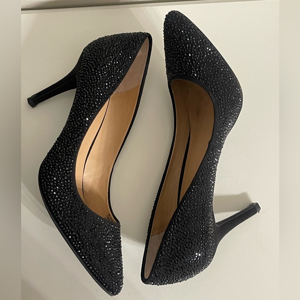 INC International‎ Concepts Sparkling Black Heels Size 7